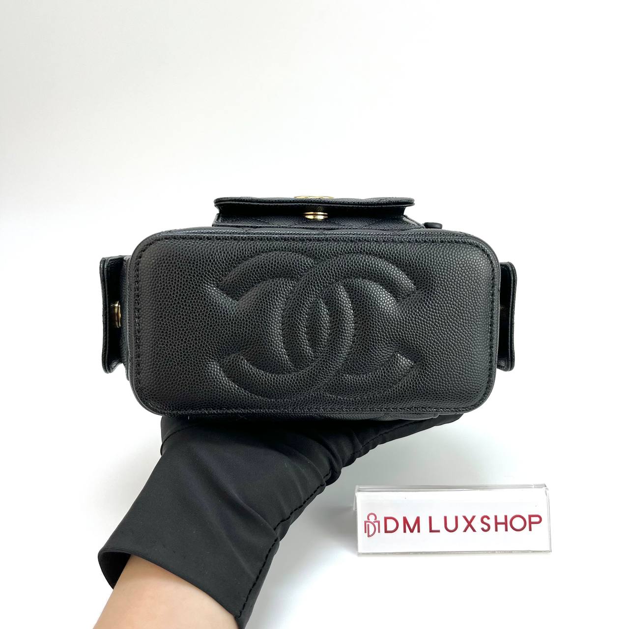Chanel 25P Black Caviar Vanity Case GHW (Microchip)