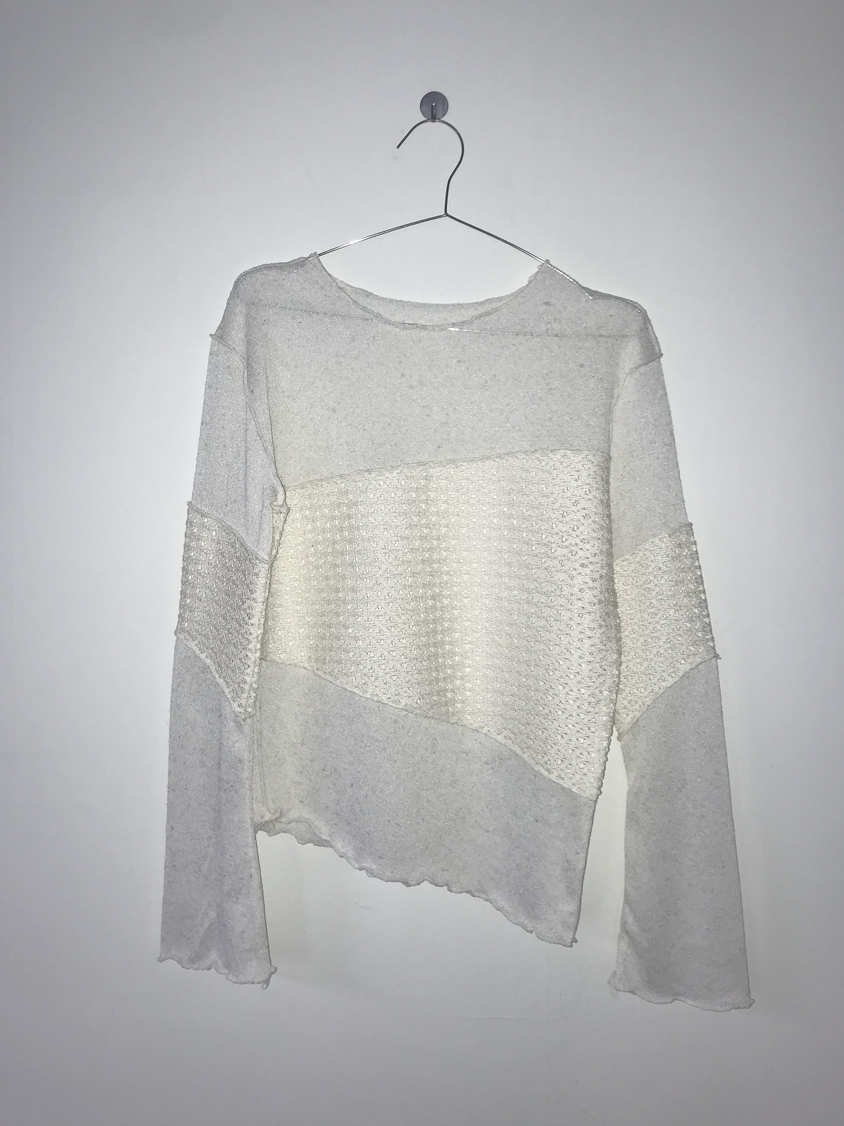 Asymmetrical Sheer Knit Top