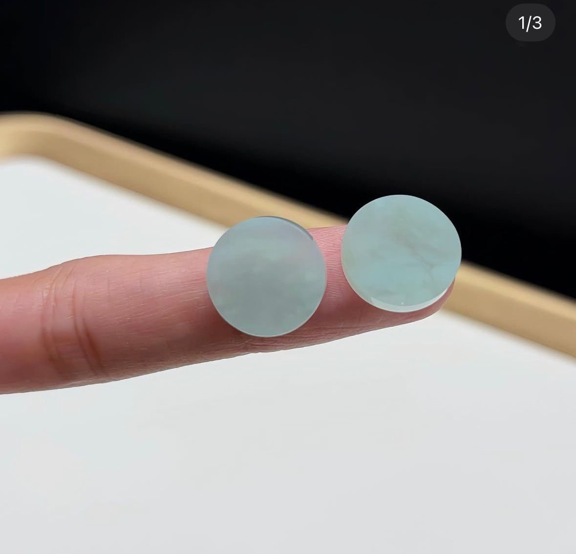 晴水綠木那雪花棉圓形無事牌（一對）