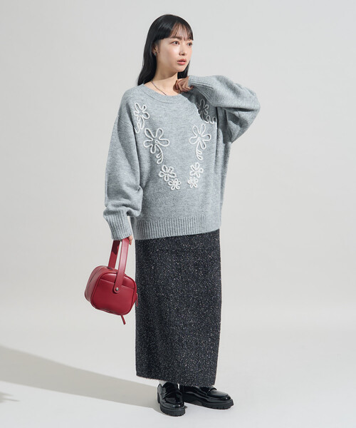 花花刺繡針織衫