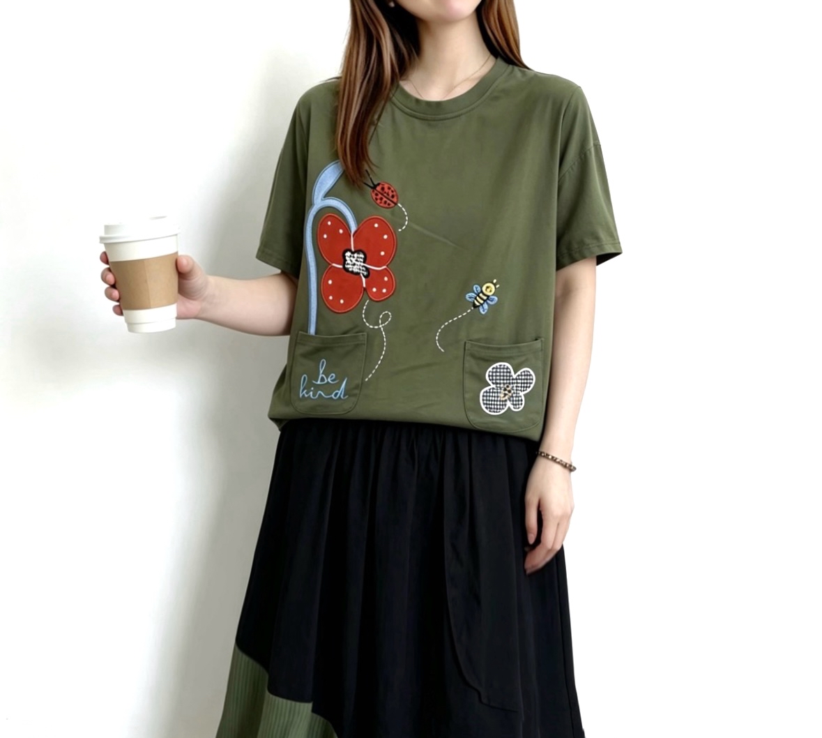 ☀️夏日優惠☀️ 日系刺繡print Tee