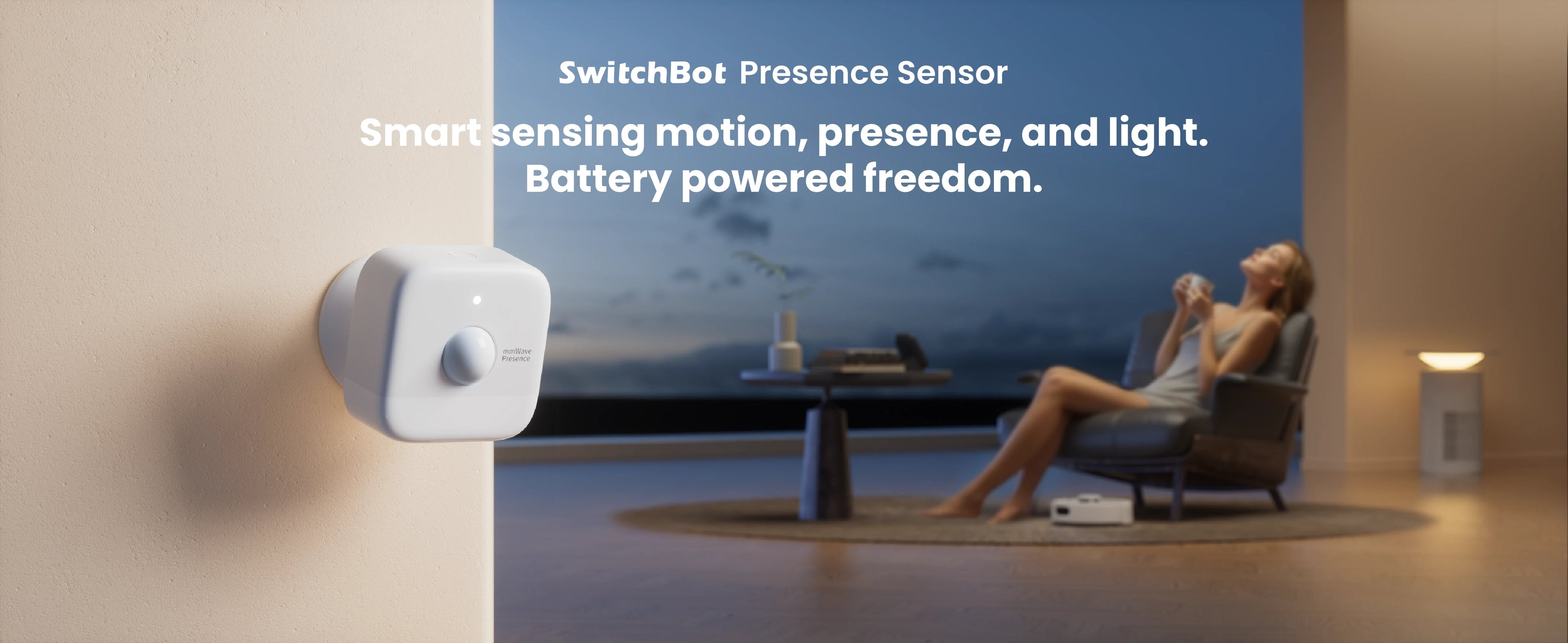 香港行貨 一年保養SwitchBot Presence Sensor 存在感測器 – 60GHz mmWave 雷達 + PIR + 光感 精準偵測靜止人體 AI防干擾 電池續航最長2年 IP55防水 支援Apple