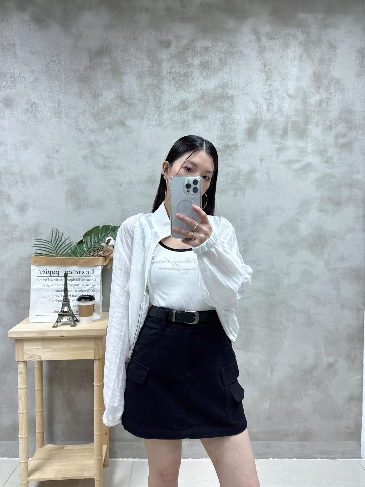 D01 暗格紋束腰外套