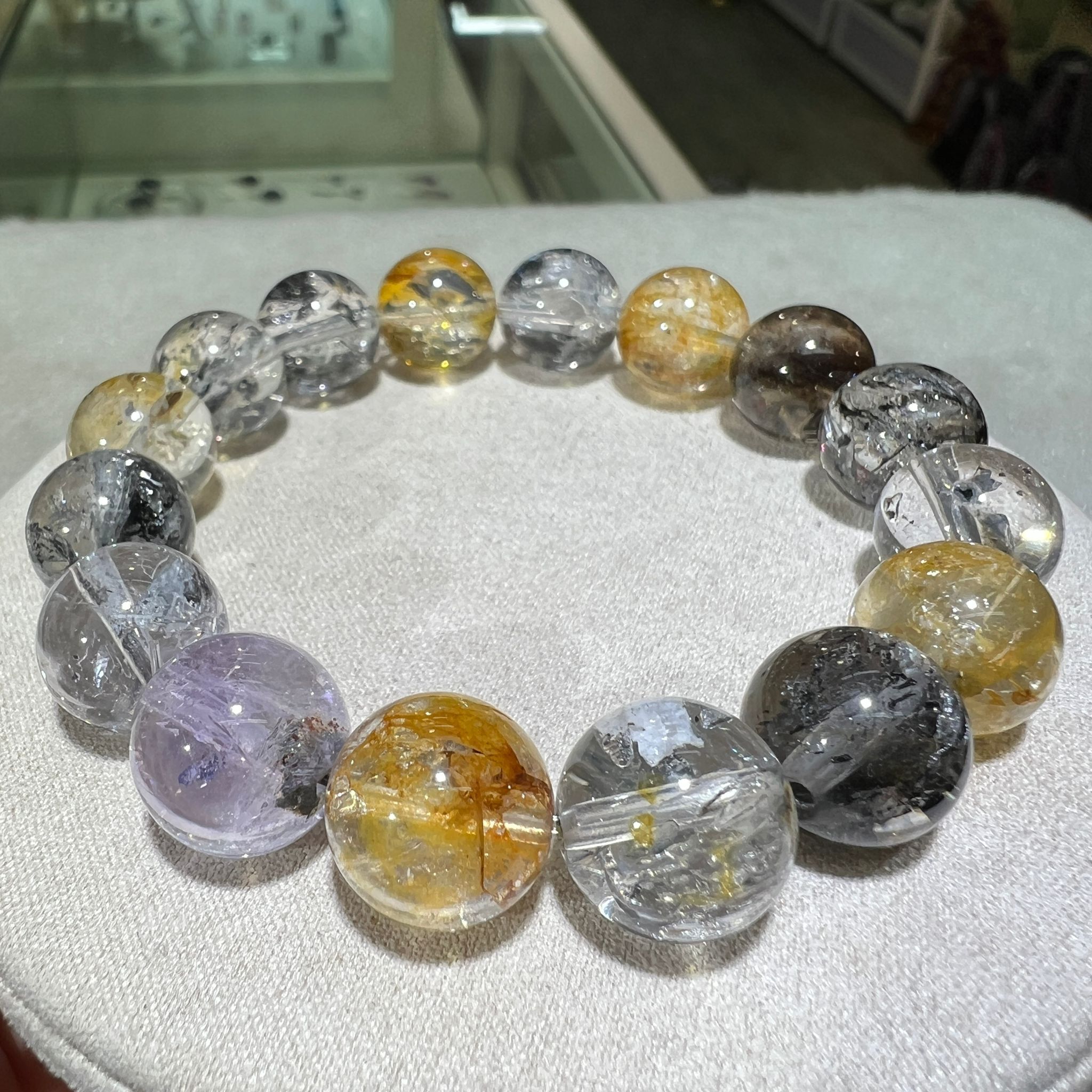 罕有✨彩閃靈鑽手串 12.5 mm +/- CA0004