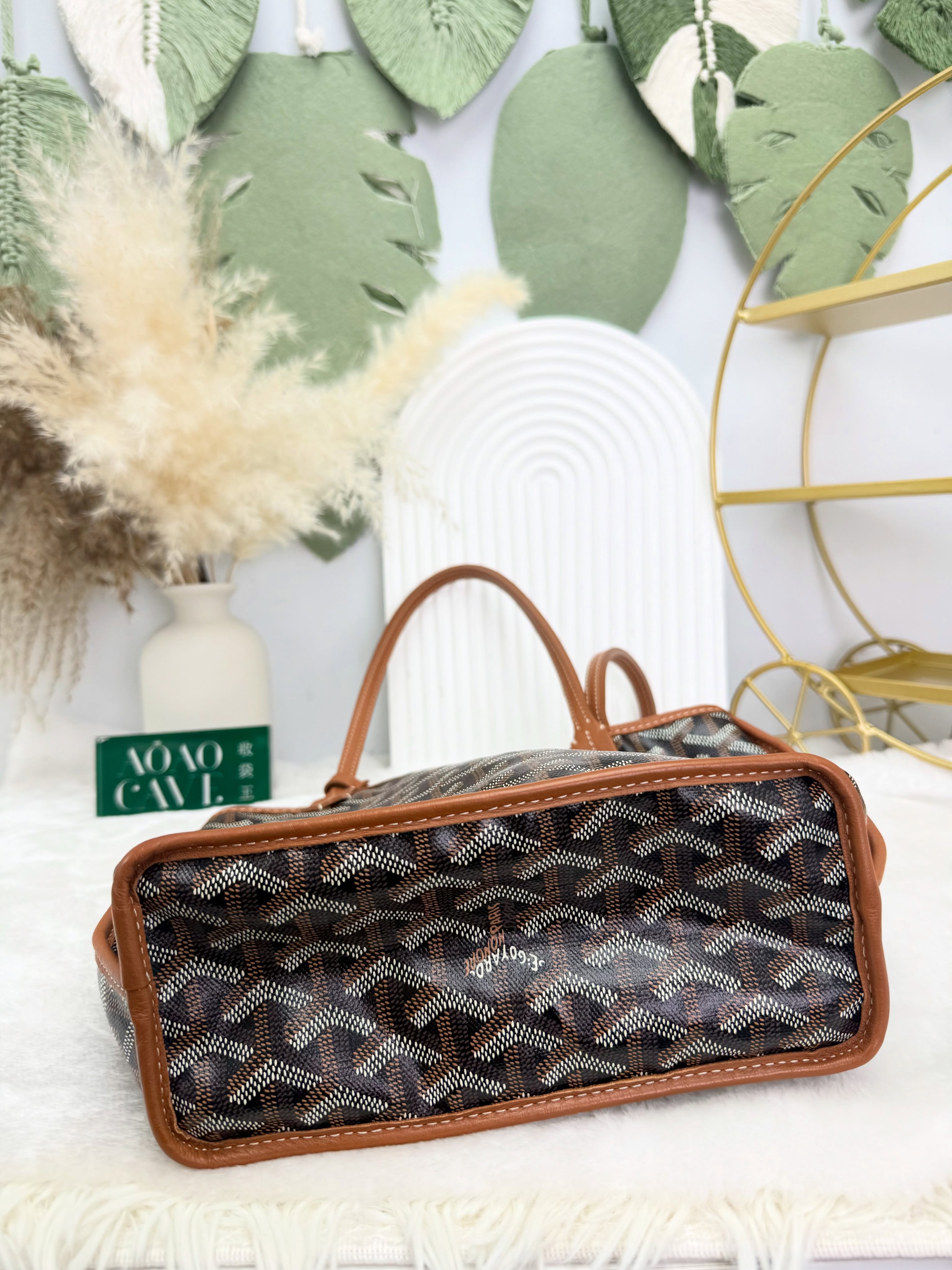 Goyard 👜 PRE OWNED 🛍️Anjou mini tote黑棕色🖤有子袋🤎