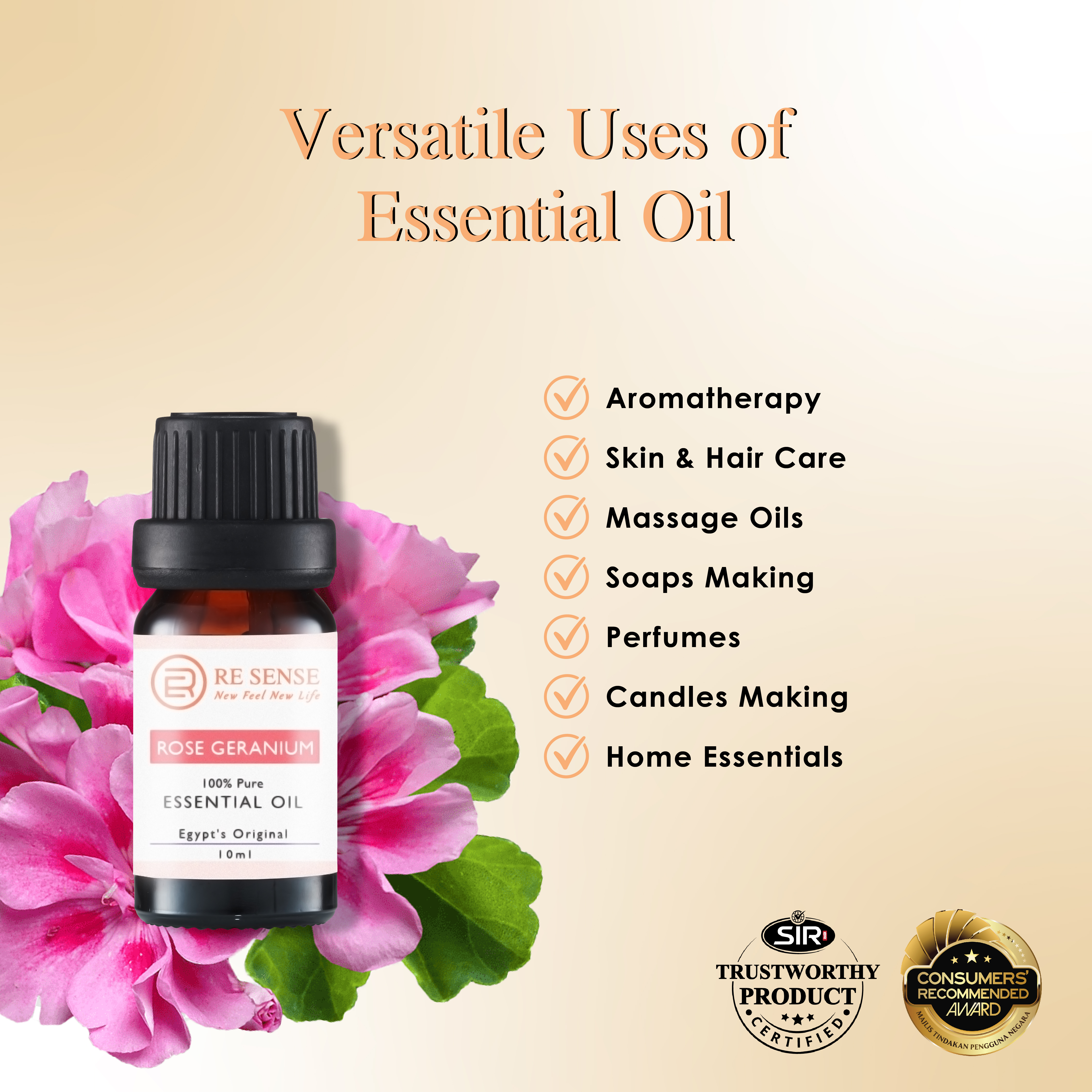 Rose Geranium Essential Oil (10ml)