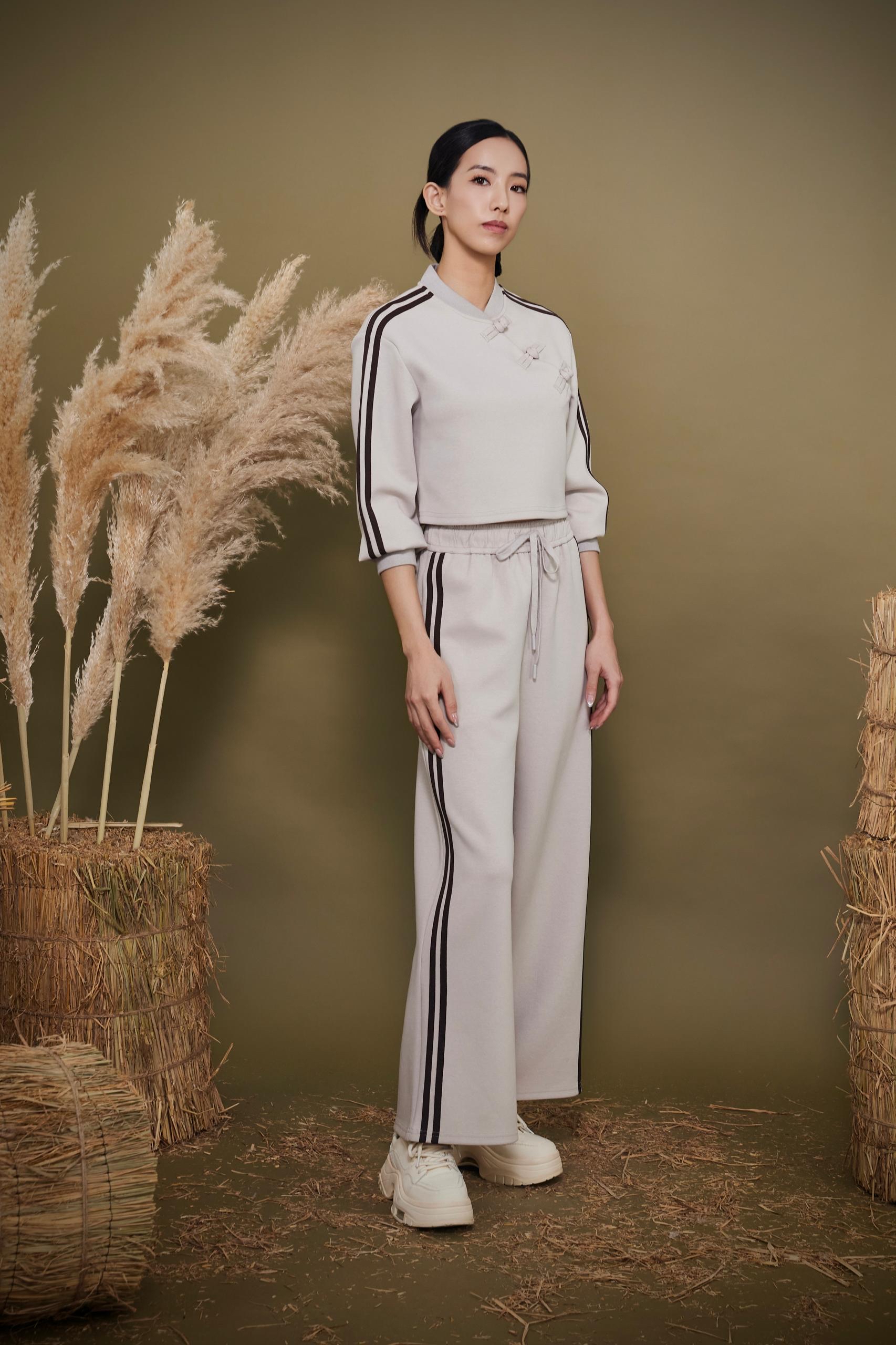 CP1678 Stripe Wide-Leg Pants