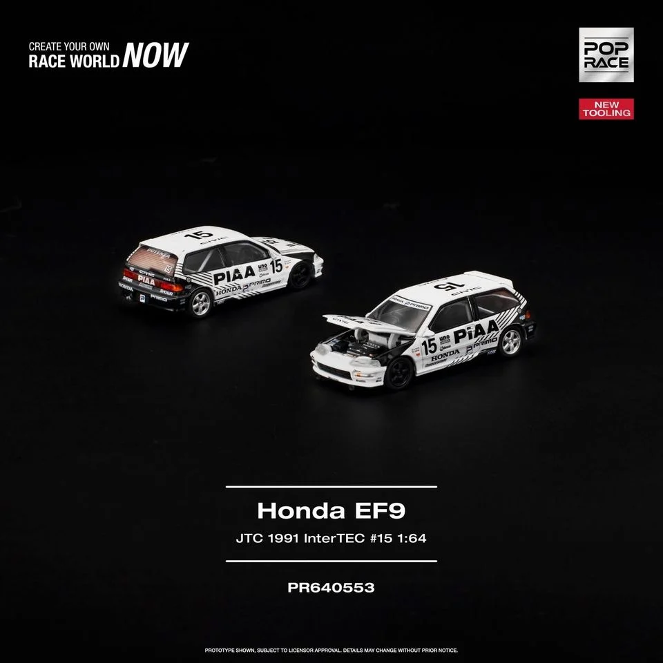 Pre Order - POP RACE ( PR640553 ) HONDA CIVIC (EF9) #15 JTC 1991 InterTEC POPRACE
