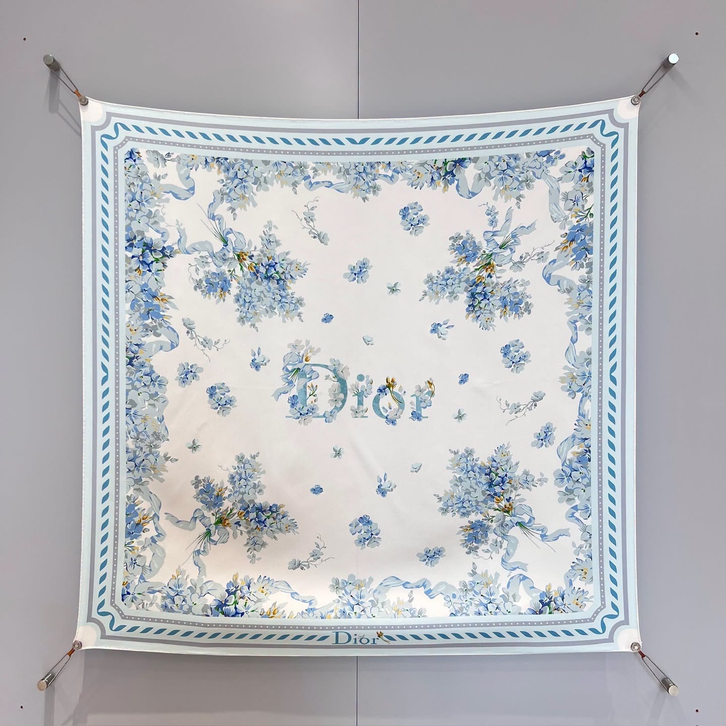【頂級原單】Dior Lilac Bouquet 90 Square Scarf 丁香花束 90 方巾