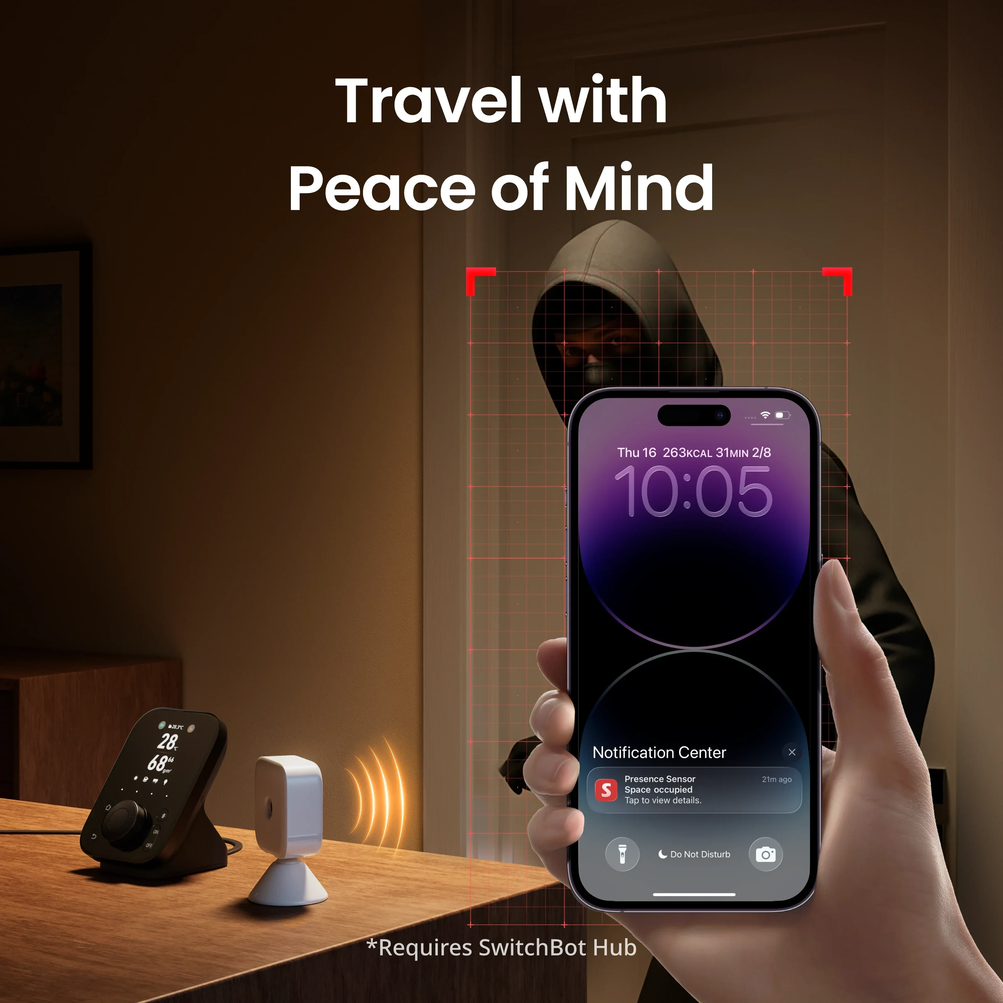 香港行貨 一年保養SwitchBot Presence Sensor 存在感測器 – 60GHz mmWave 雷達 + PIR + 光感 精準偵測靜止人體 AI防干擾 電池續航最長2年 IP55防水 支援Apple
