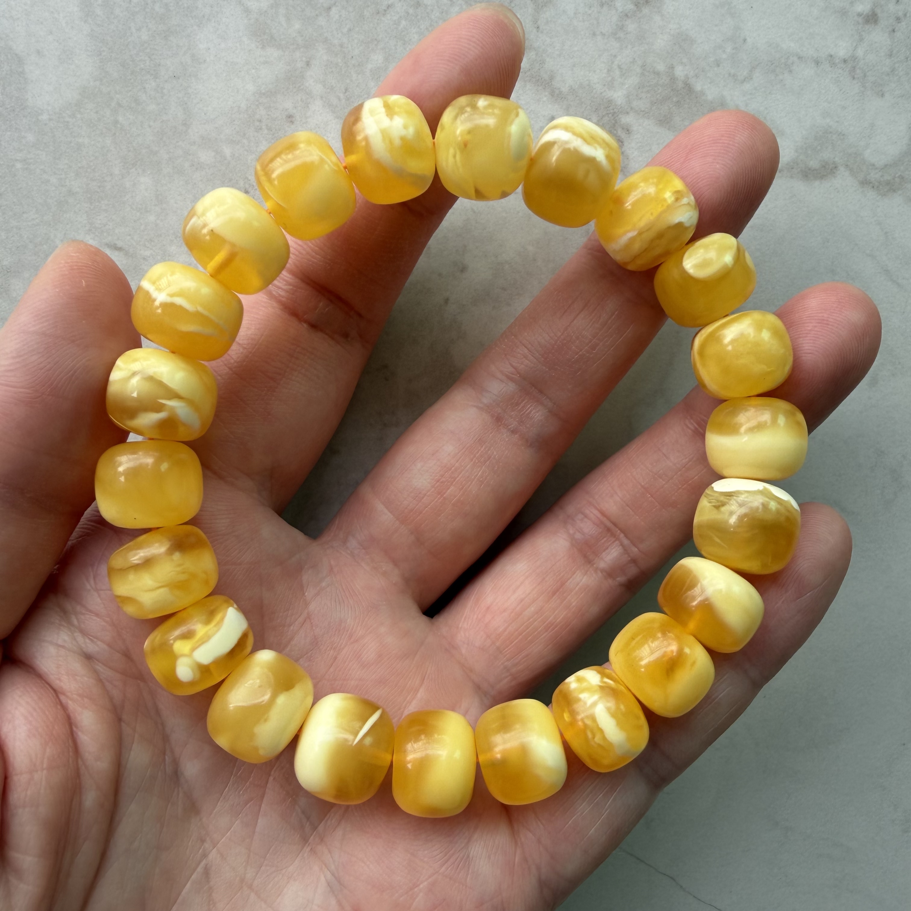 ［閉店一口價］11mm波羅的海金白花老型手串