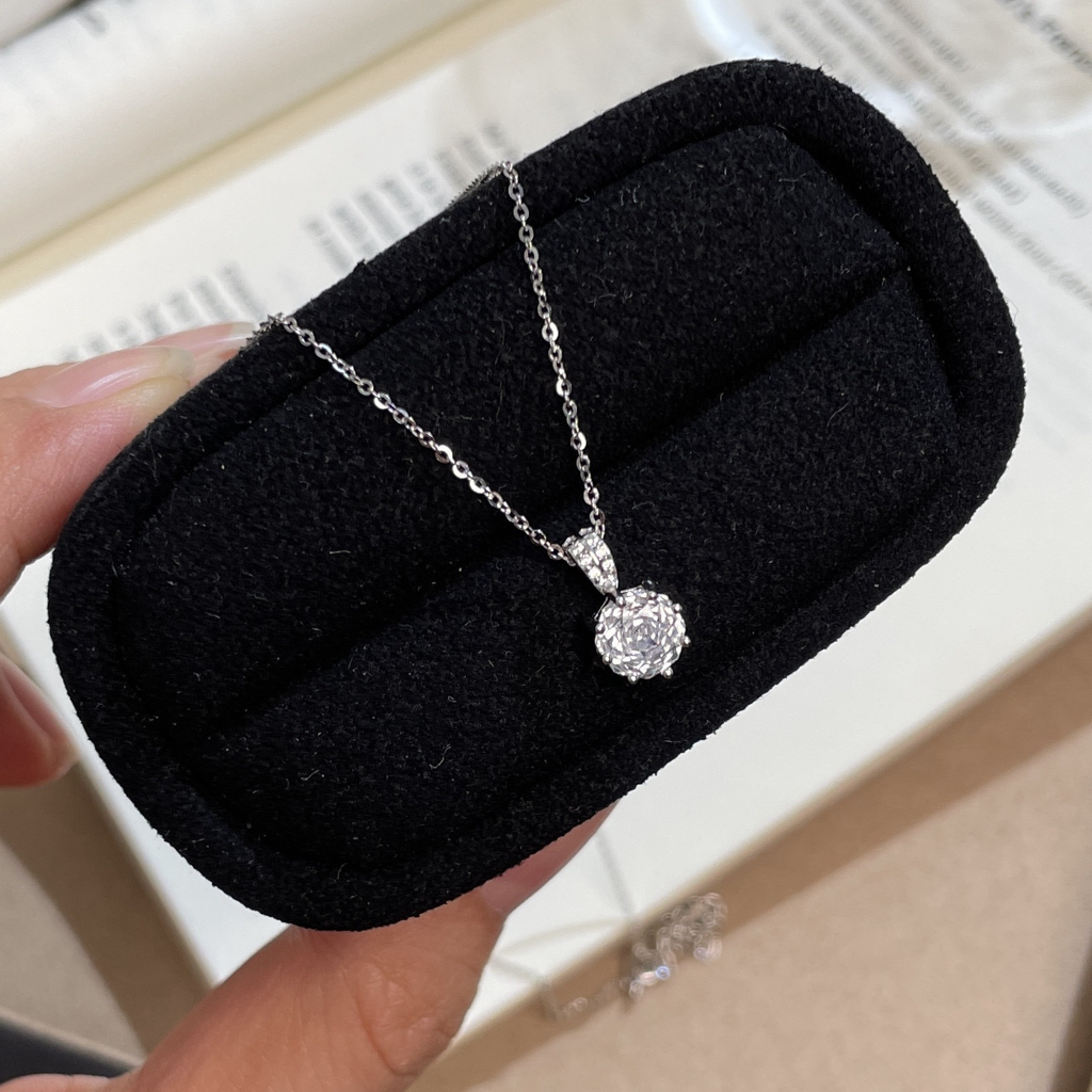 玫瑰切闪钻项链