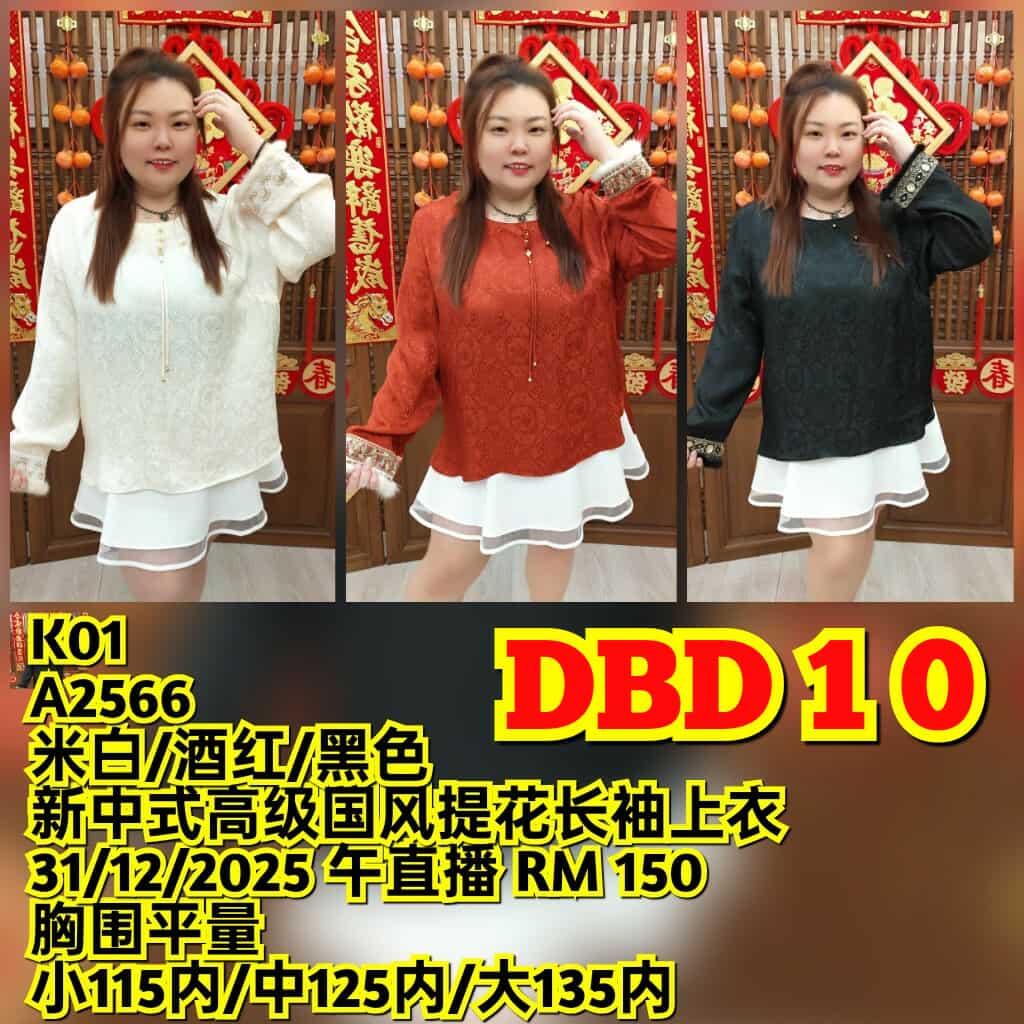 DBD10 A2566 新中式高级国风提花长袖上衣