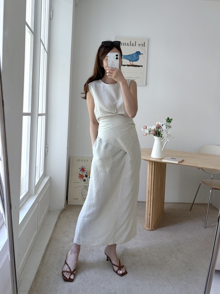 Effortless Wrap Dress (Oat)
