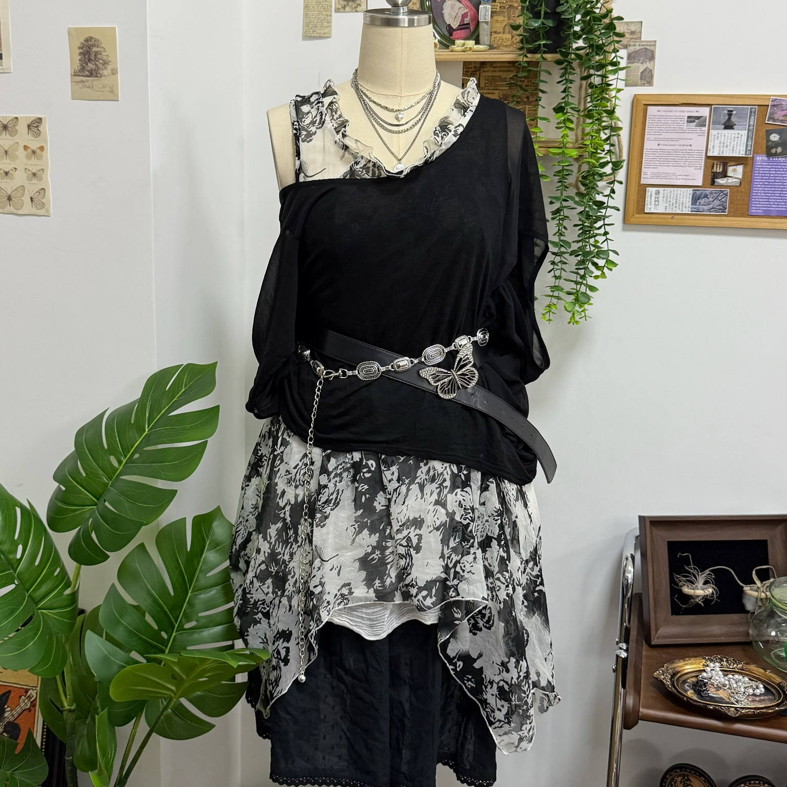 [On Sale] Floral Pattern Chiffon Sleeveless Dress