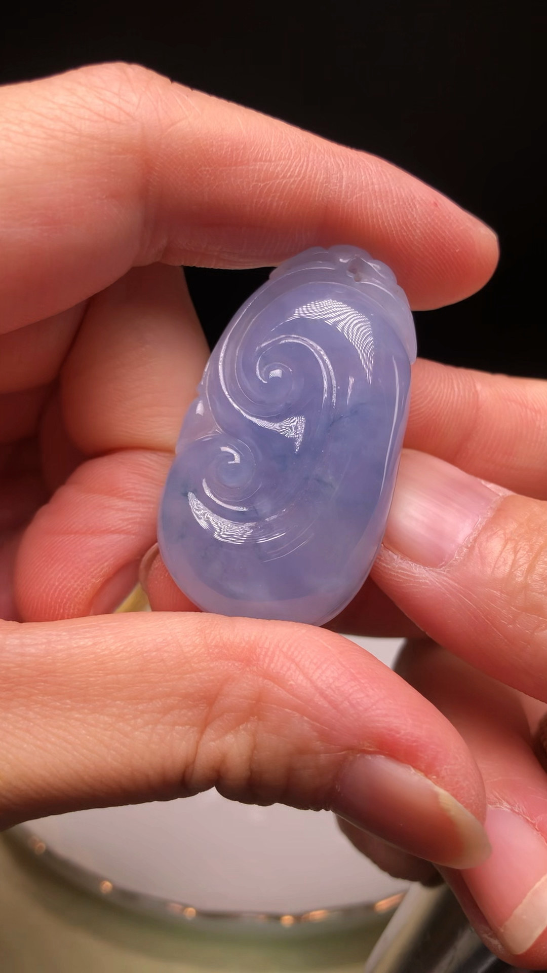 冰種茄紫飄花如意 B08352