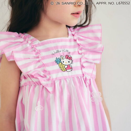 🆕【⭐訂購⭐】🇯🇵日本直送🌀#Sanrio 刺繡 立體花朵 荷葉褶邊 條紋 上衣［2款選］🌀 [ELDA-0265][260529]