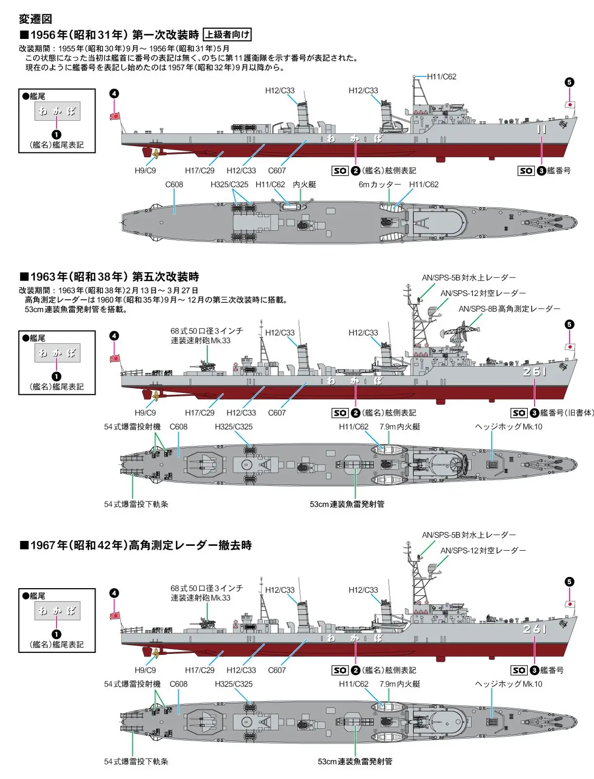 1/700 JMSDF Destroyer Escort DE-261 Wakaba (w/ Flag And Flagpole And Ship Name Plate Photo-Etched Parts)