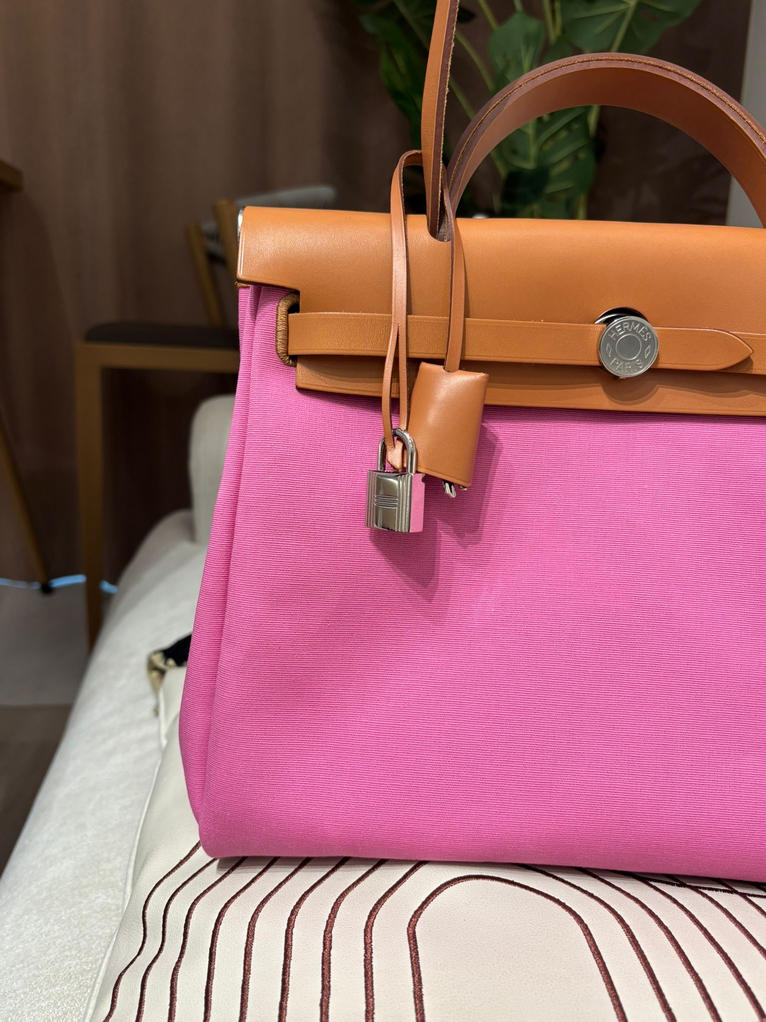 Hermes Herbag 31 Stamp Z Bubble Gum / Rubis / Nature 100%Authentic, 95%New ✅收據✅Key Lock✅Dust bag