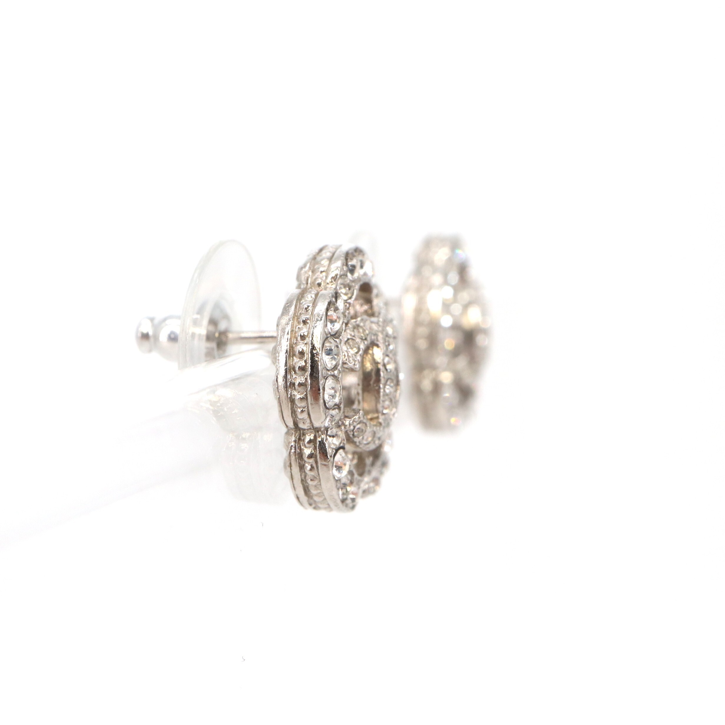 Chanel Coco Mark Rhinestone Piercing Earring