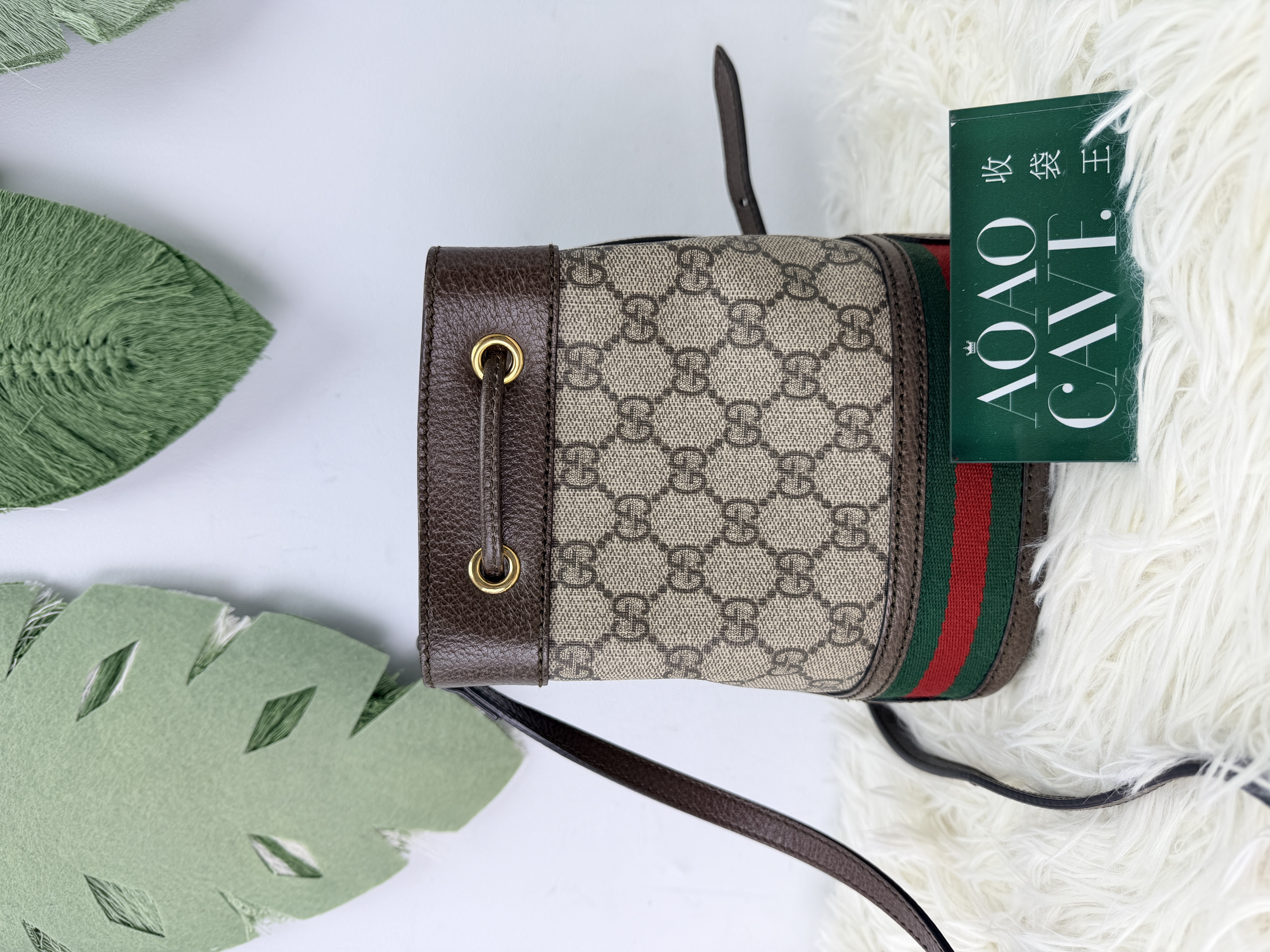 Gucci🤍PRE OWNED Ophidia迷你抽繩水桶 斜孭袋 單肩包🤎