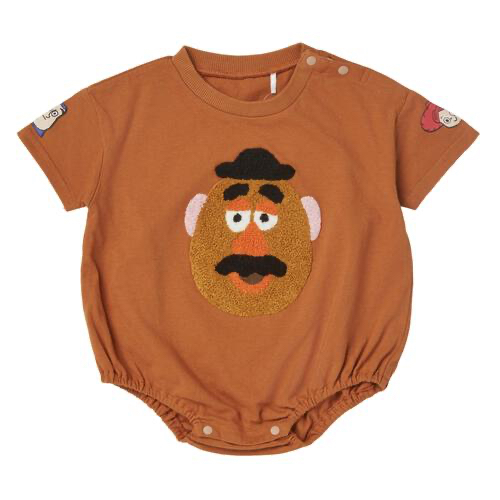 🇯🇵預訂 日本直送🇯🇵薯蛋頭毛毛刺繡貼花短袖包屁衣