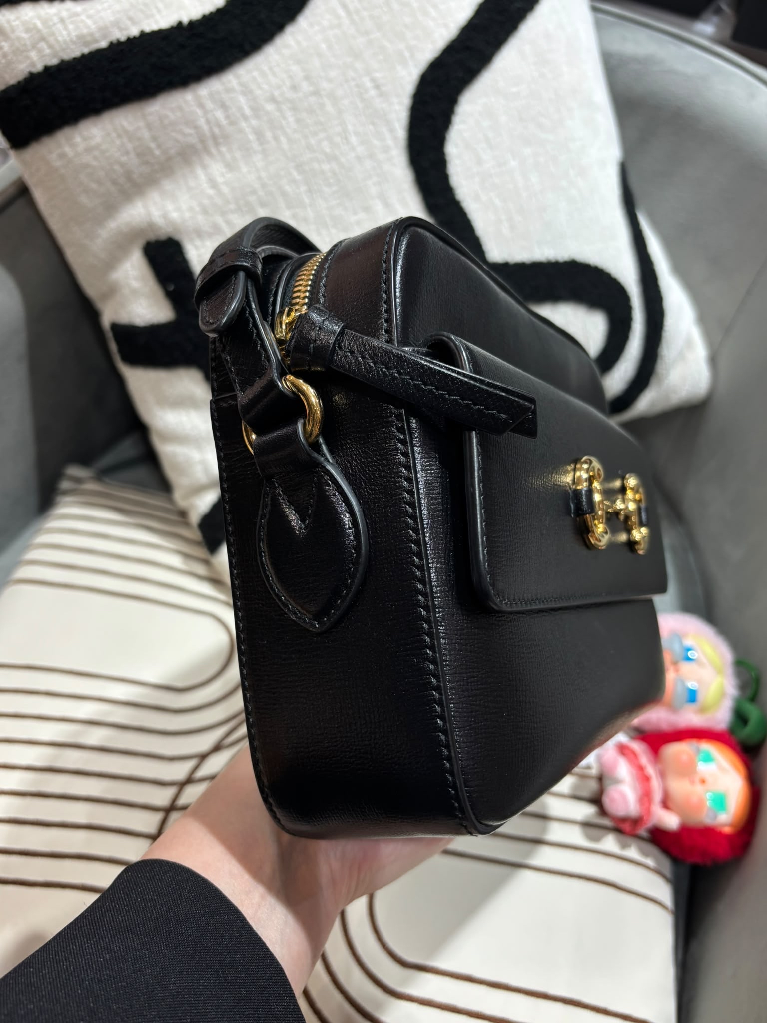 Gucci horsebit 1955 camera bag 黑金牛皮,100%Authentic, 98%New ✅專門店收據✅Tap✅Dust bag