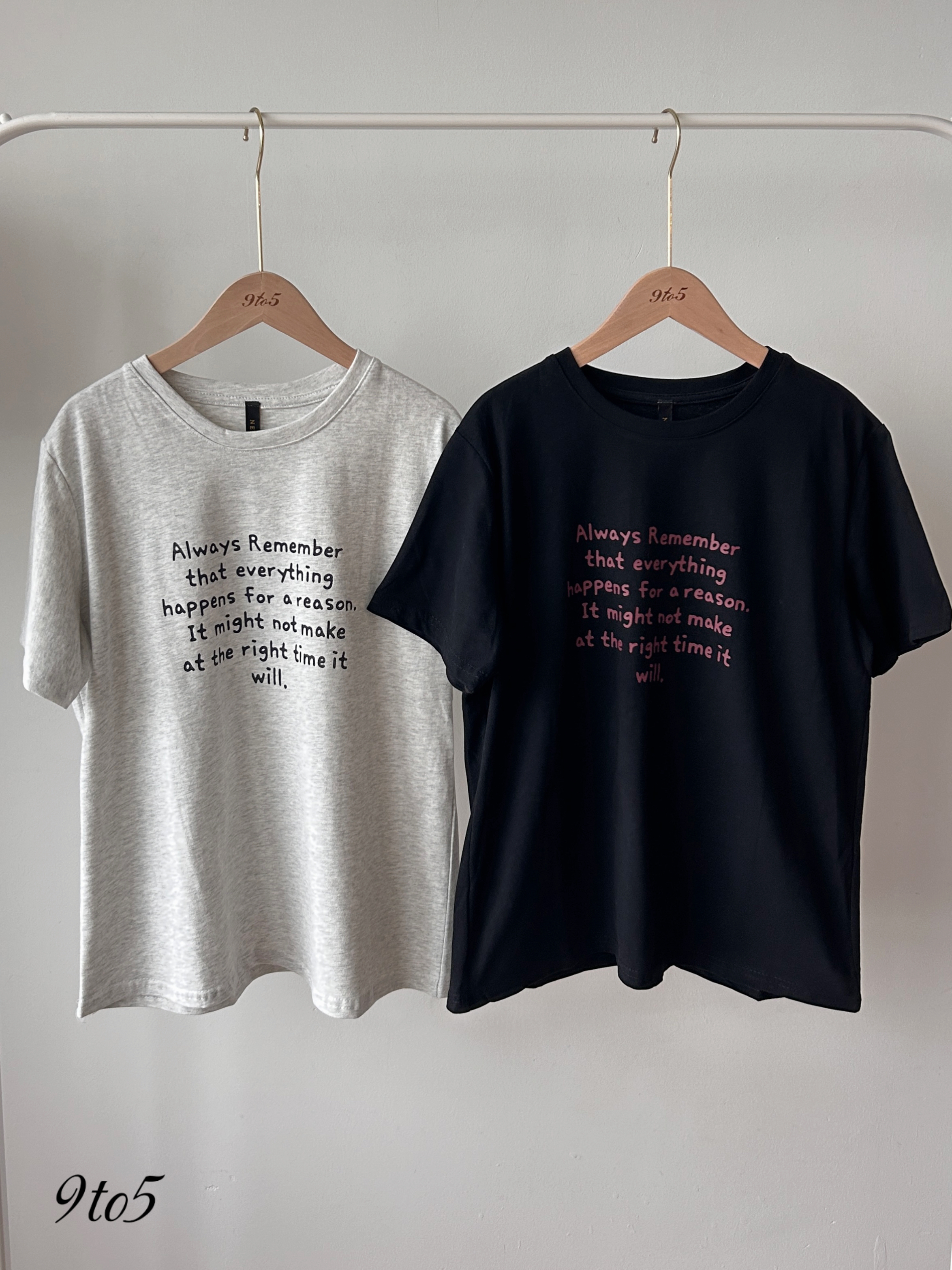 T4458 Slogan Short Sleeves Tee - 4 Colors 