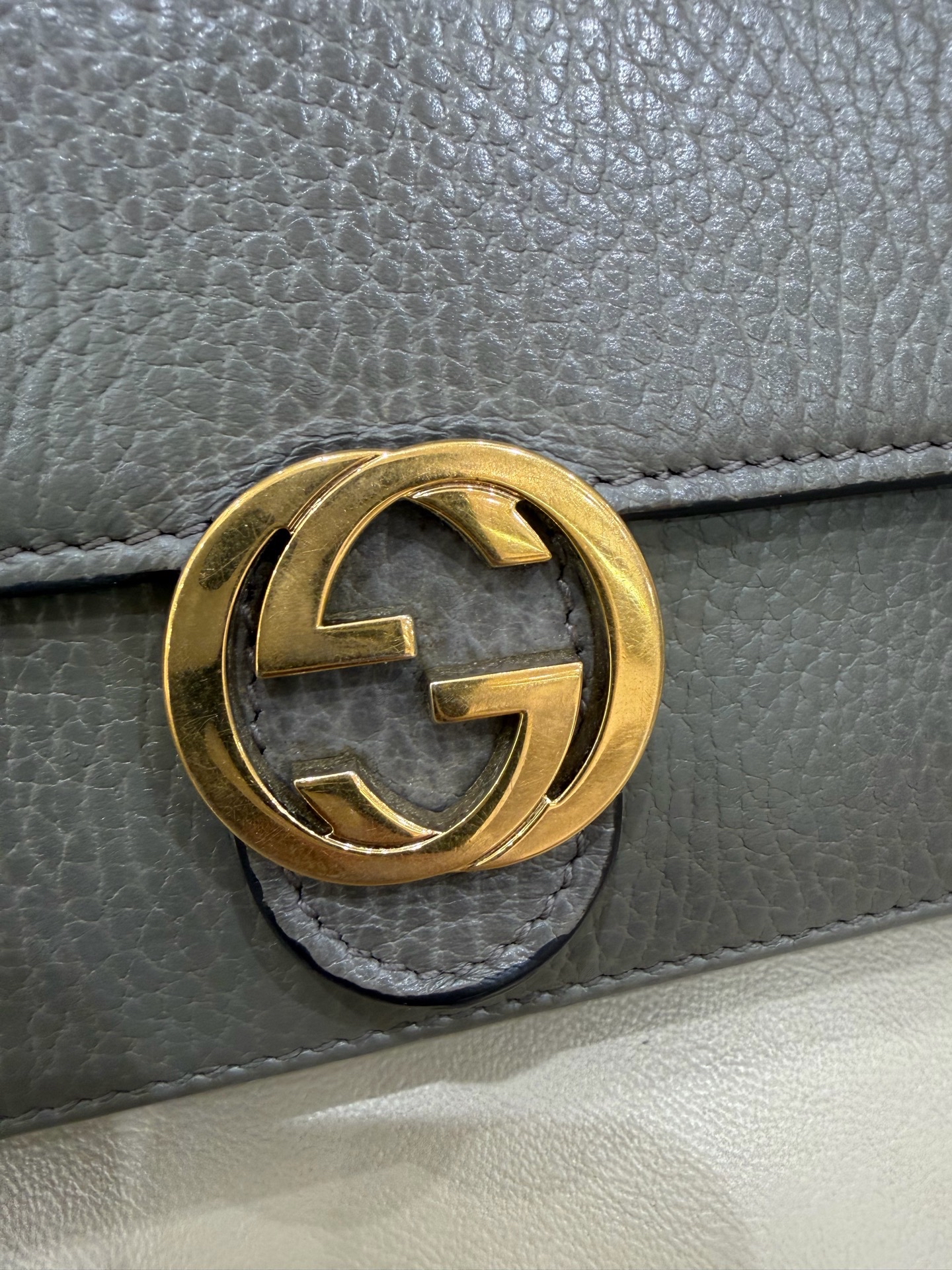 【預訂貨品】Gucci雙G灰色牛皮woc