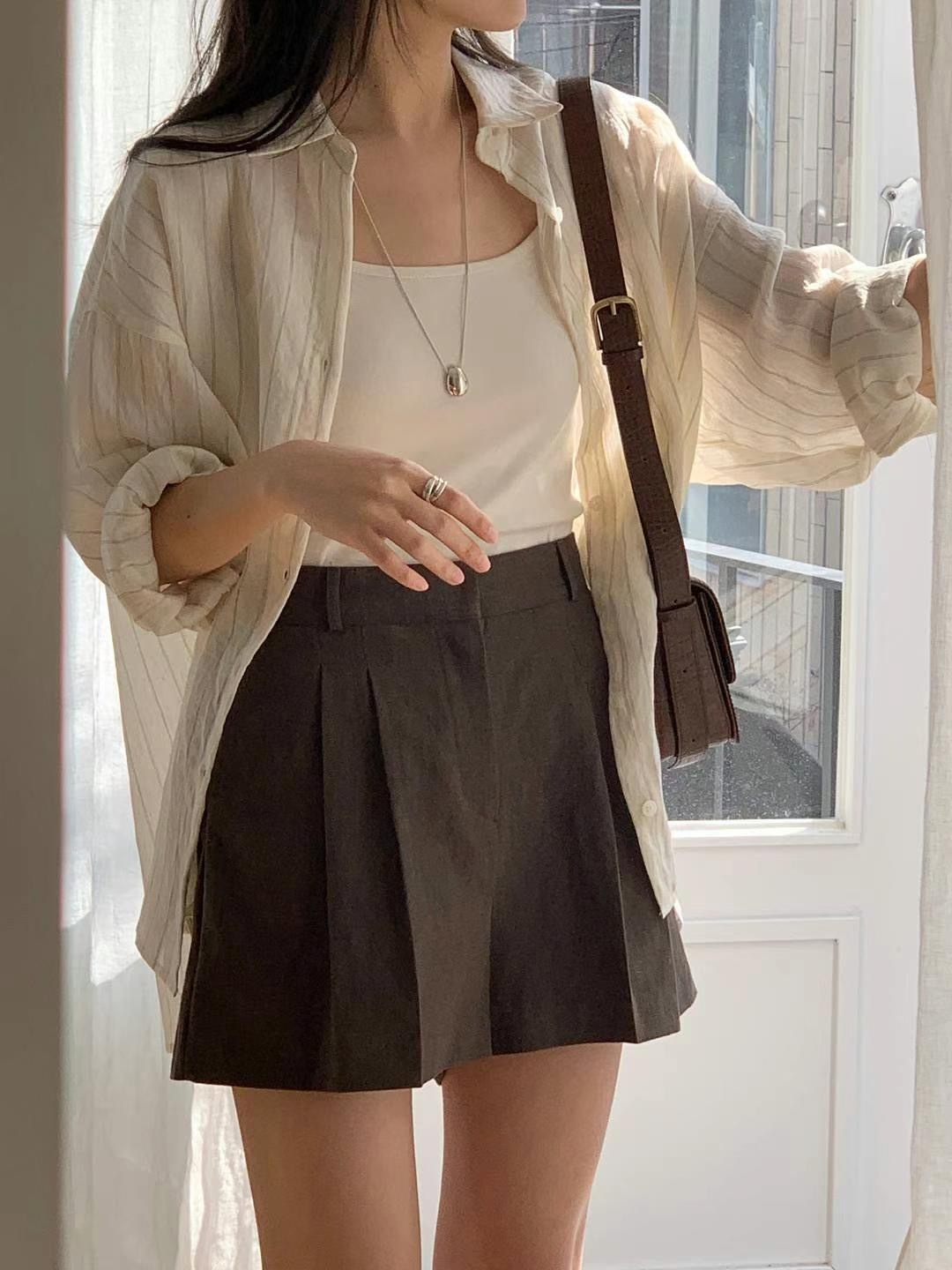 Summer Linen Shorts -Free Size-