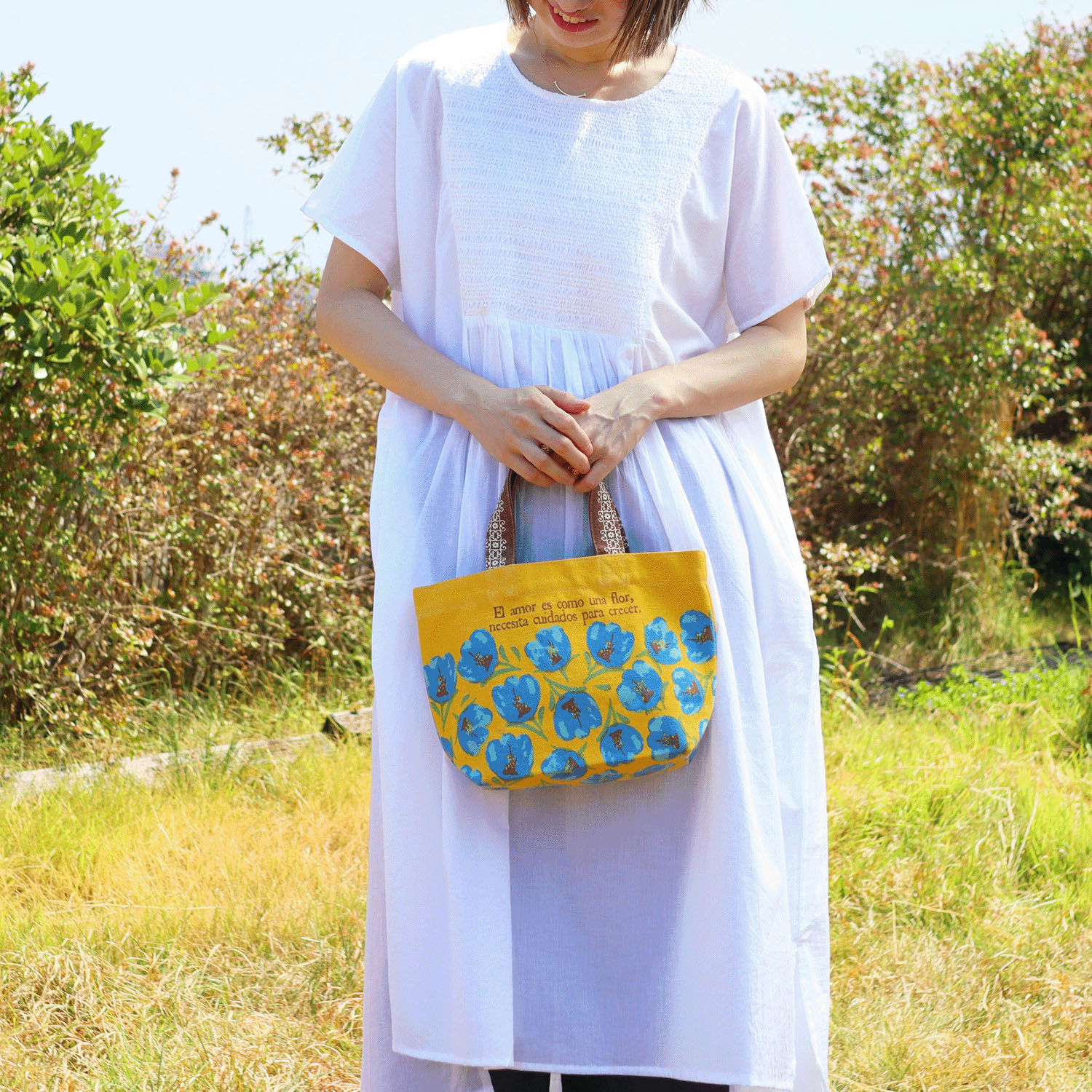 TM - 手挽布包 (黃色藍鬱金香款)