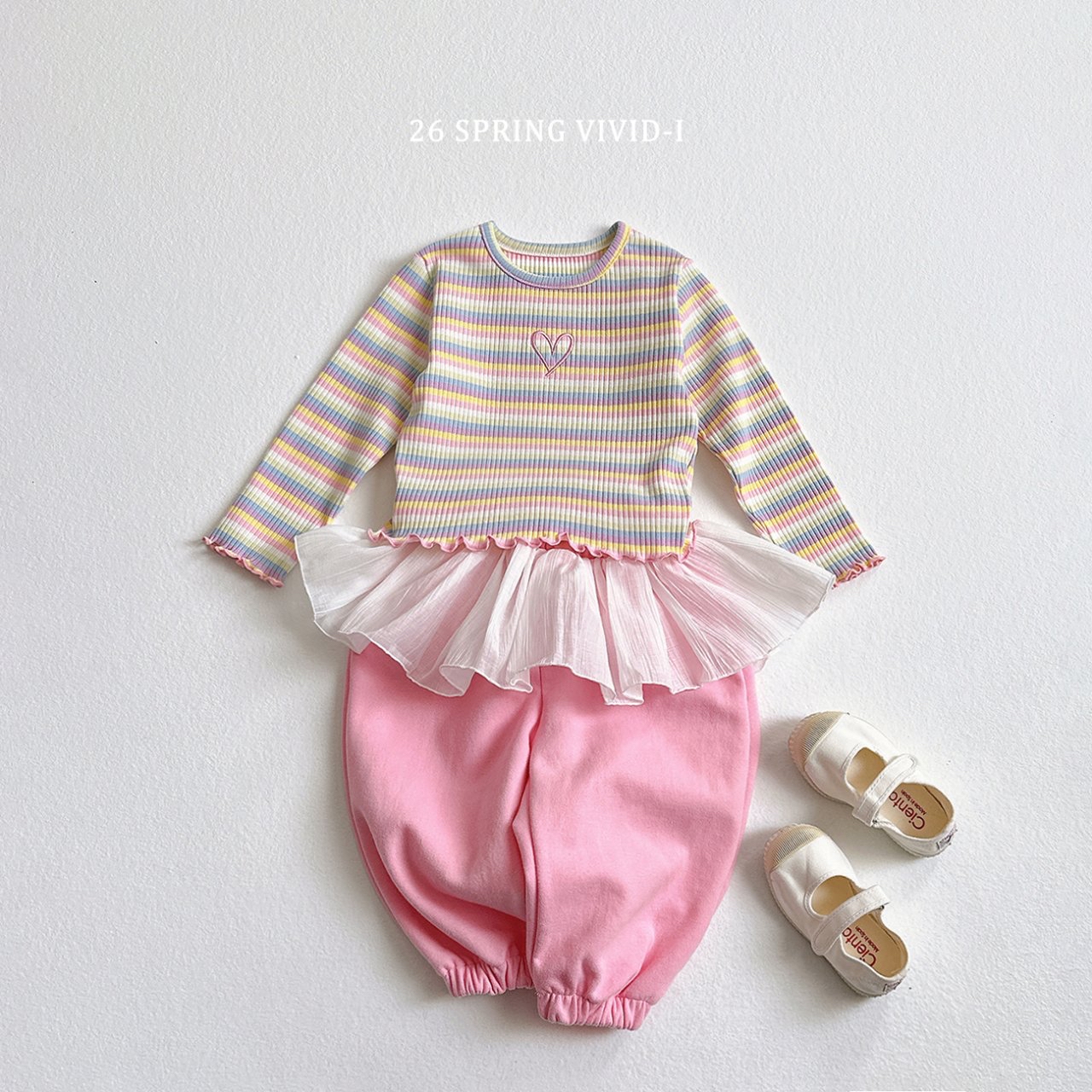 🌸預訂 韓國直送🌸🇰🇷VIVIDI三色芭蕾荷葉邊束腳運動褲