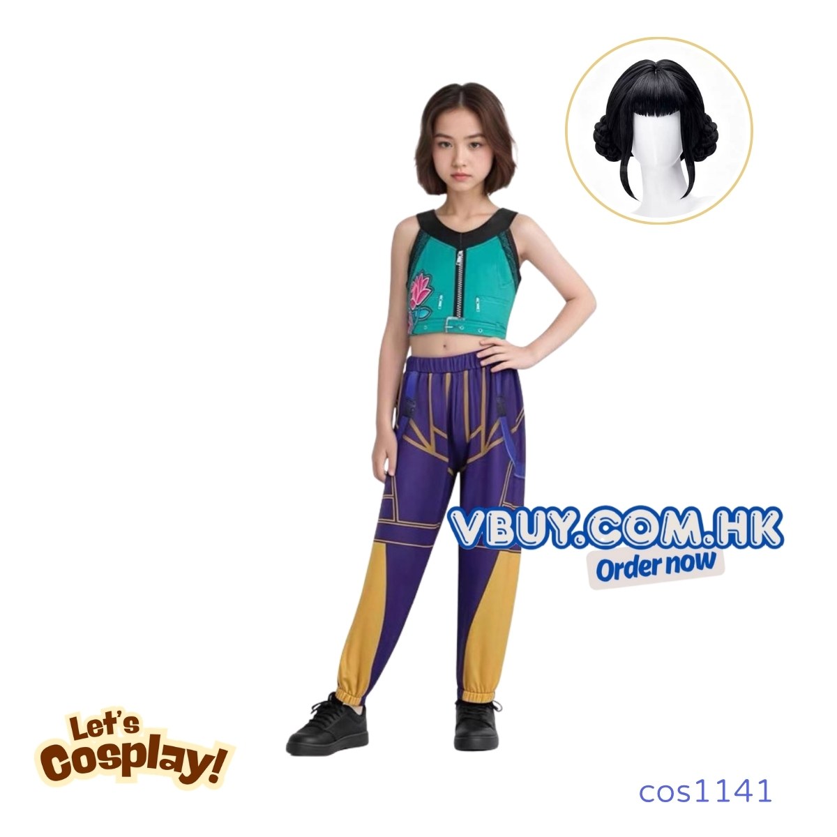 獵魔女團 Zoey Cosplay 女童舞台表演服裝 萬聖節Demon Hunters服裝 Zoey香港現貨 Cos1141