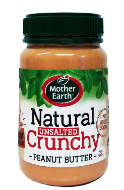 Mother Earth 紐西蘭天然粗粒花生醬(無添加鹽及糖) 380g - 1支