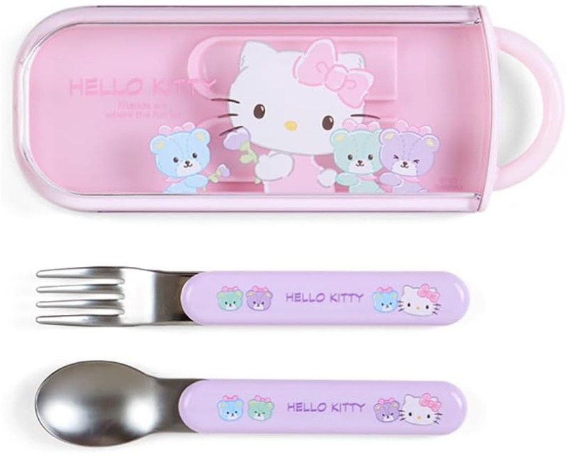 日本🇯🇵Sanrio 抗菌滑蓋匙叉套裝🥄