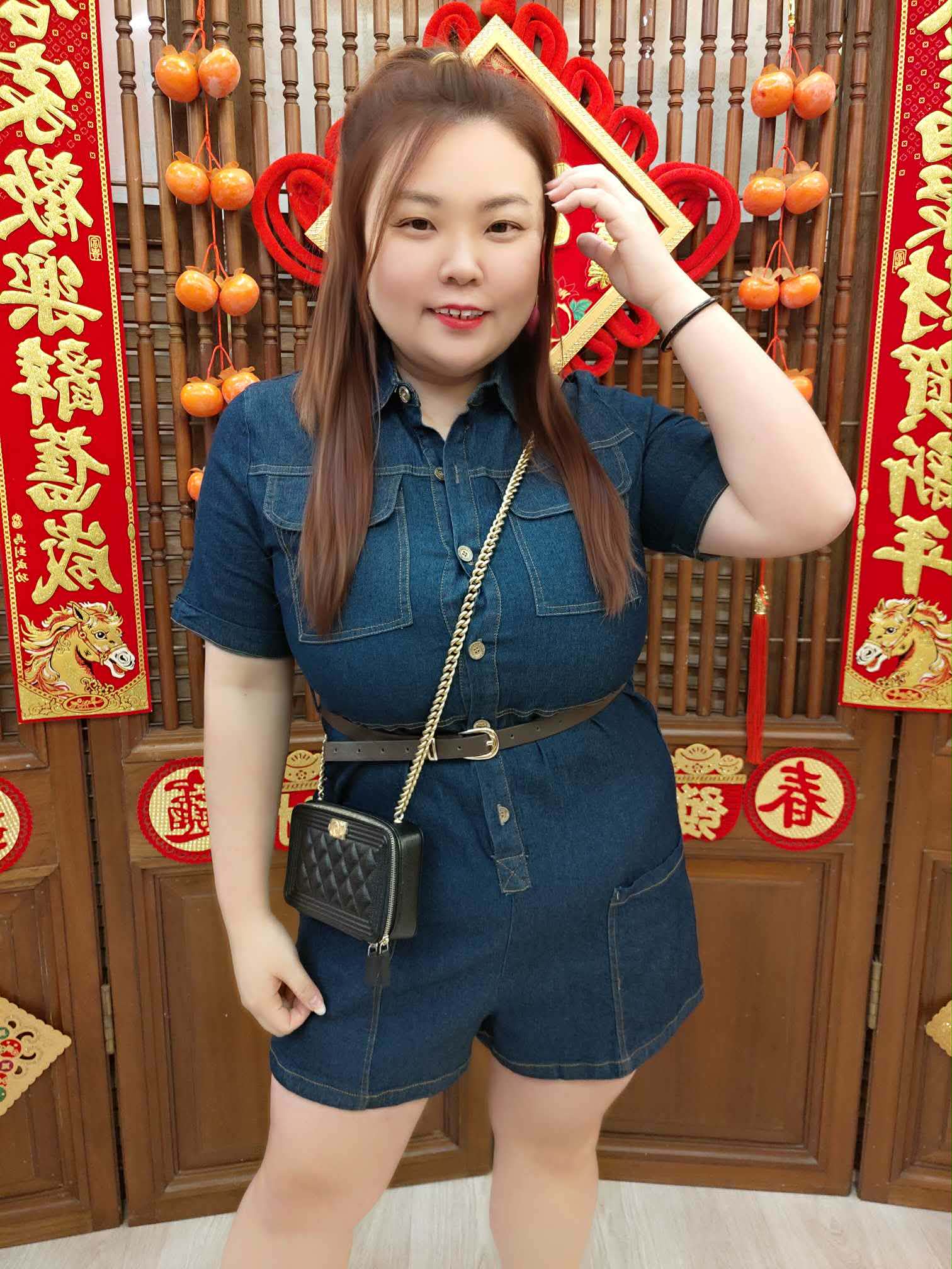 NJB03 TW#5925 牛仔腰带双口袋连体裤