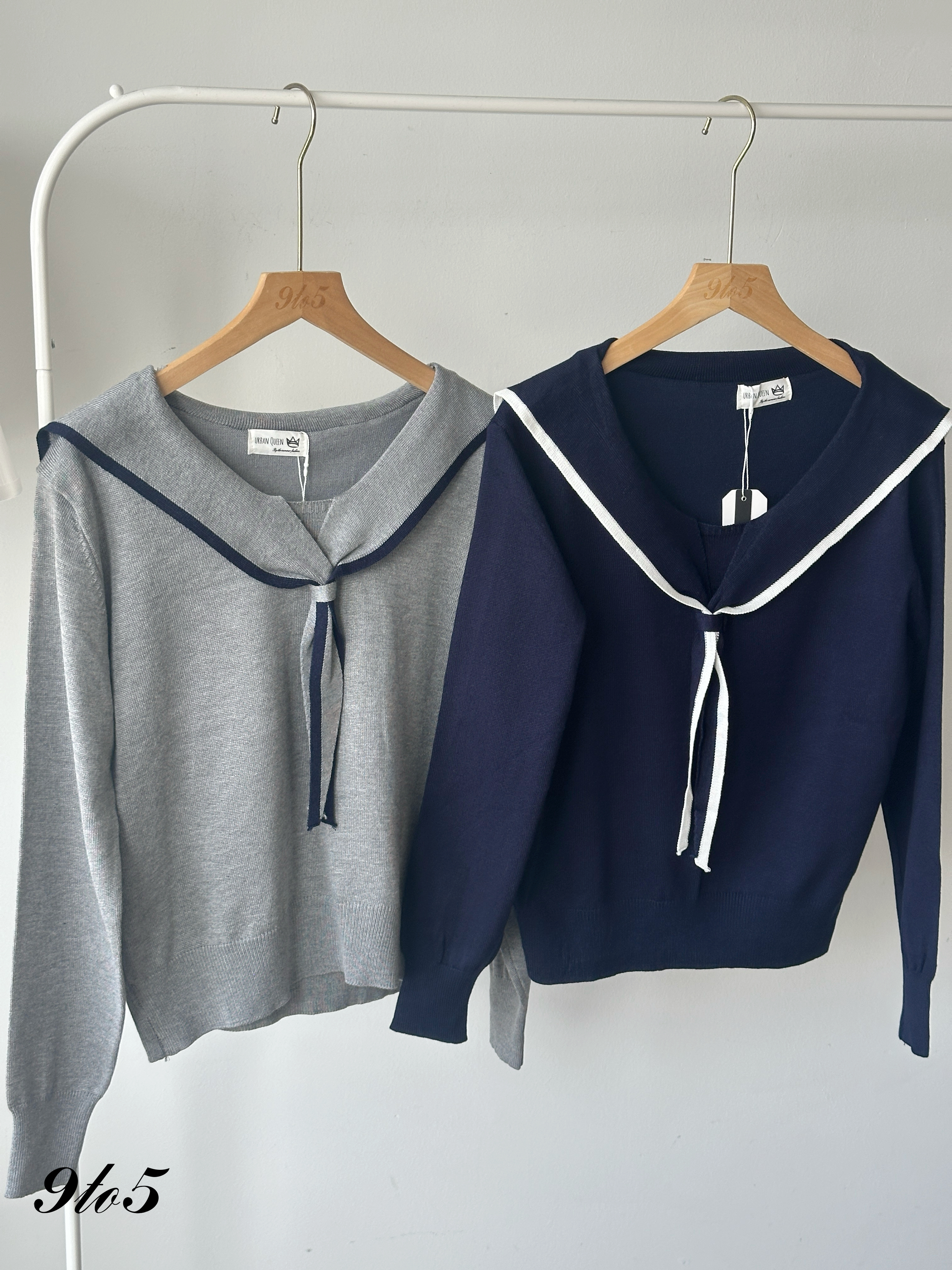 T4164 Sailor Collar Knit Top - 4 Colors 
