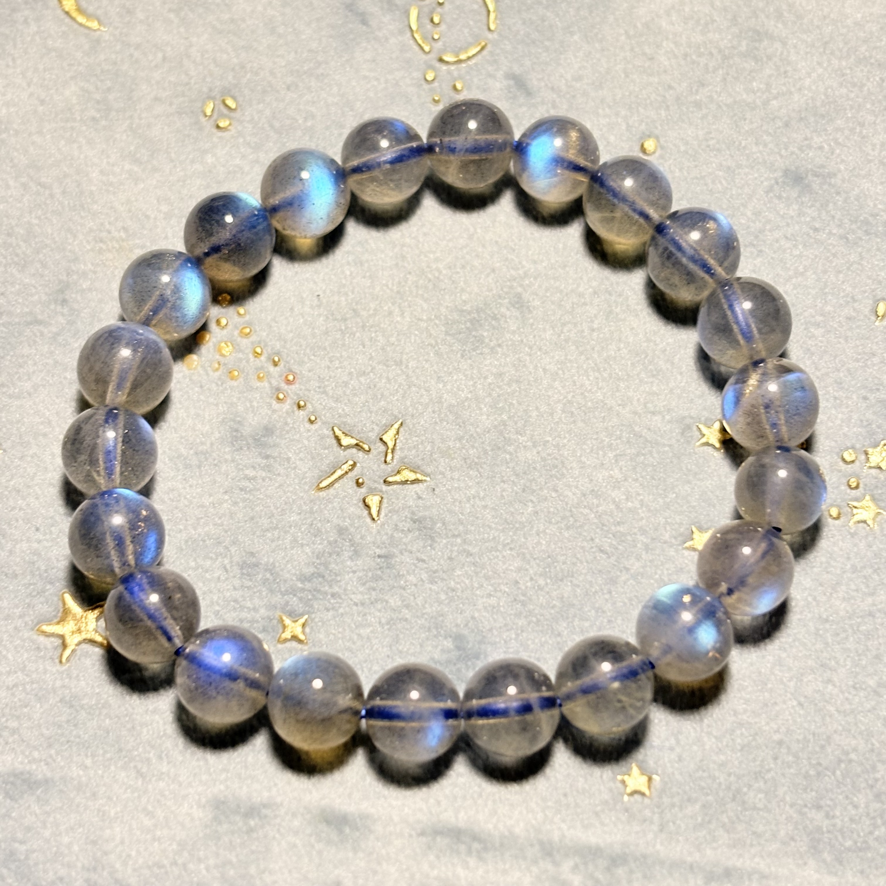 8.5mm藍光拉長石手串No.2674