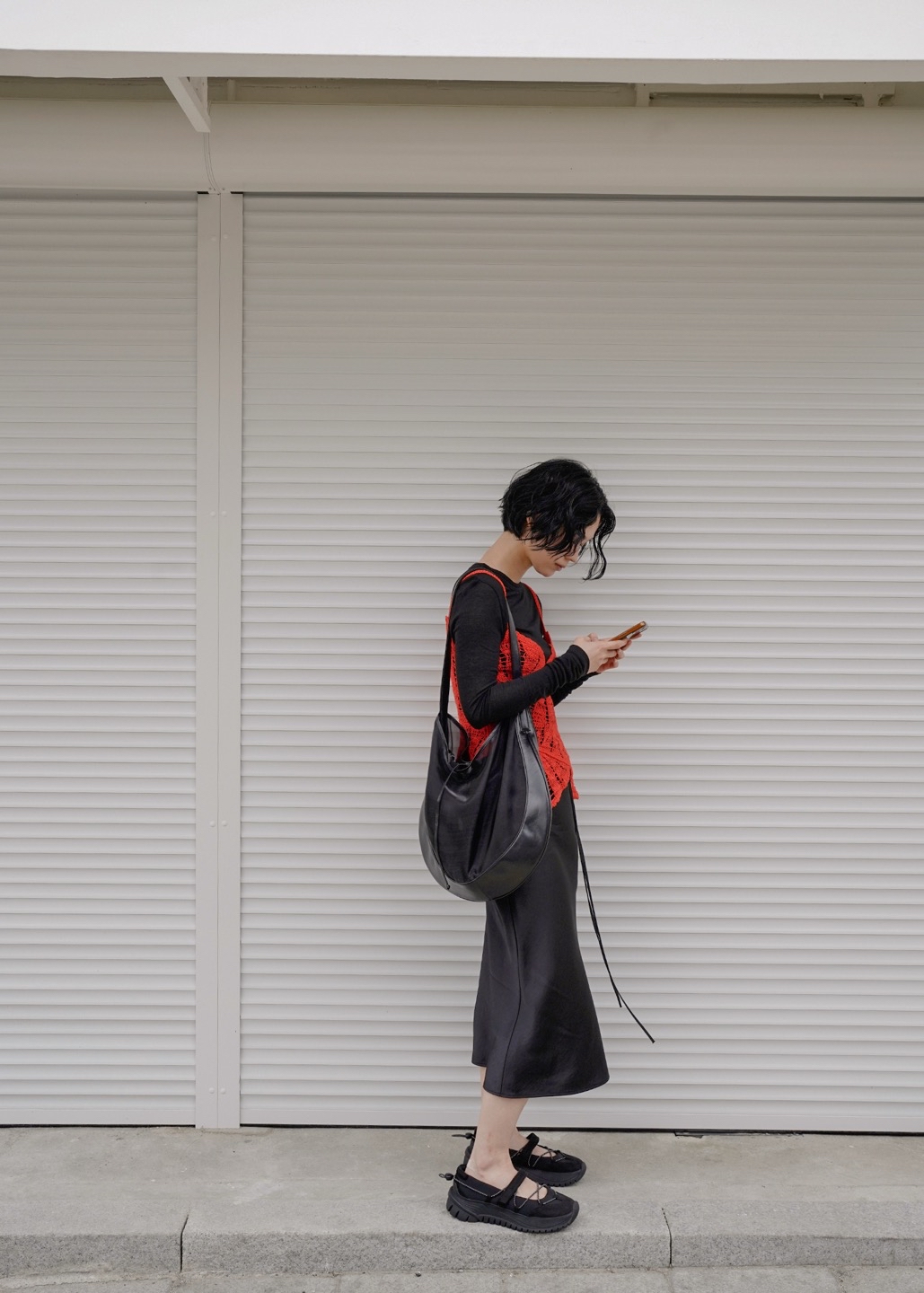 🇰🇷韓國女裝Kwani - Curvee Hobo Bag Organza Black