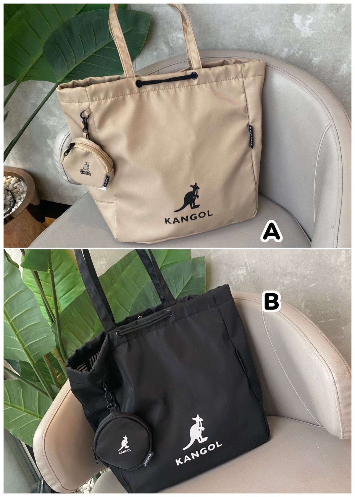 KANGOL 大容量托特包附零錢包