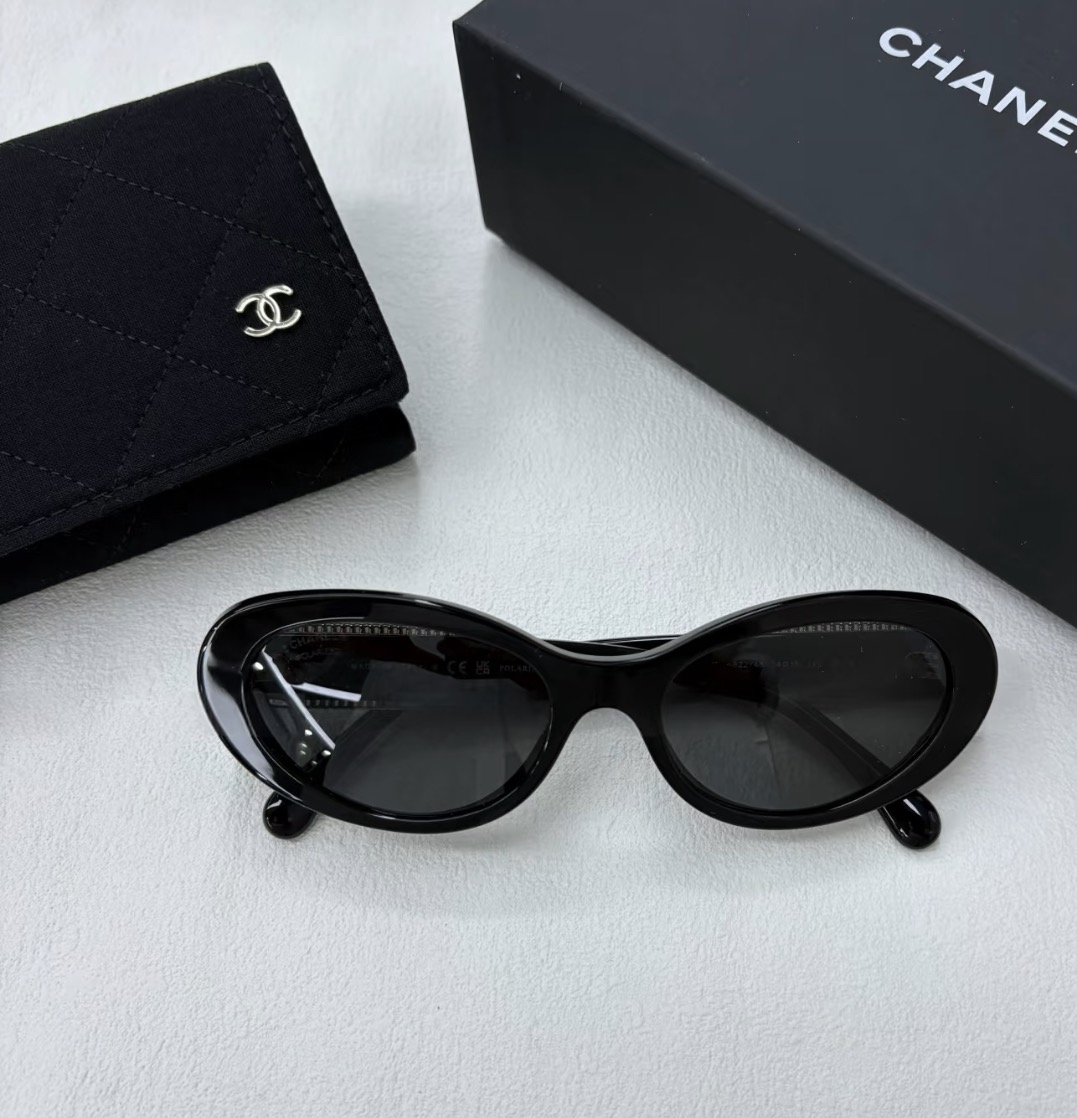 現貨優惠💖Chanel 爆款oval 金色鏈條太陽眼鏡