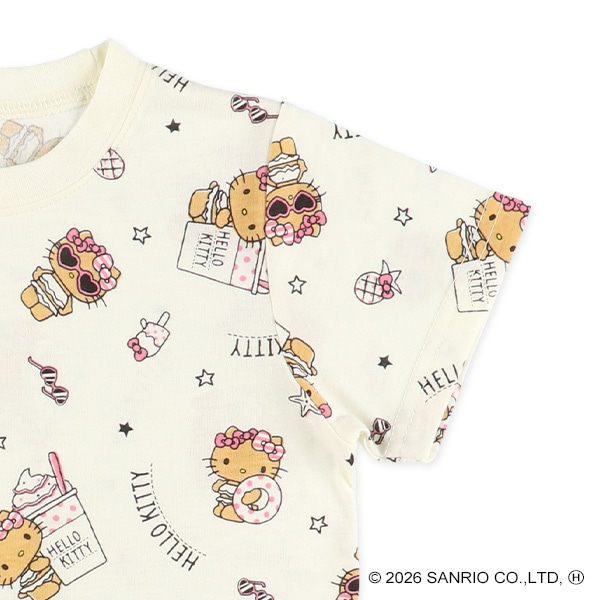 🇯🇵預訂 日本直送🇯🇵清爽材質烤焦Hello Kitty滿印包腹短袖家居服上下套裝