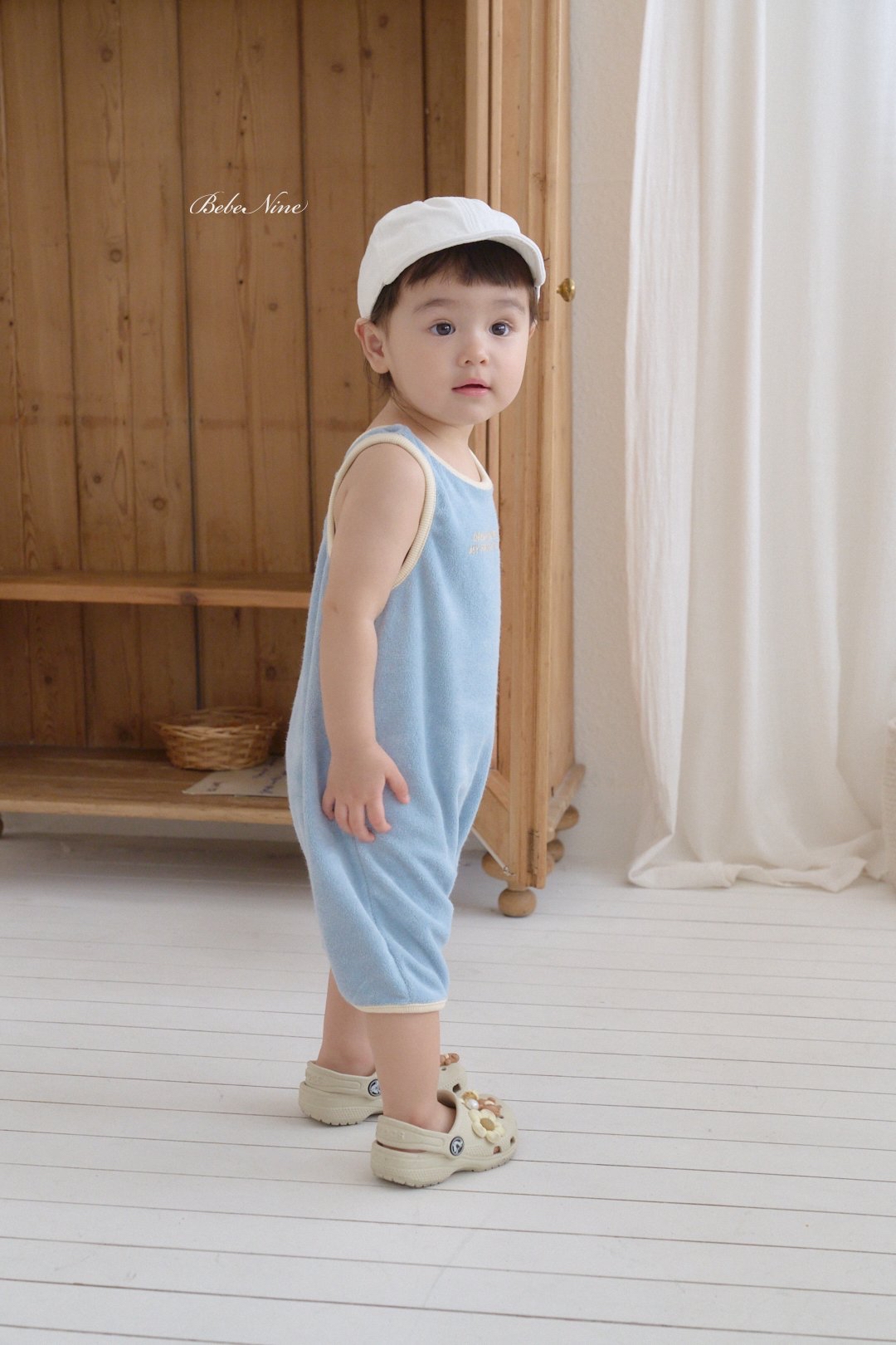 ☀️預訂 韓國直送☀️🇰🇷Bebenine四色字母印花毛巾布滾邊背心連身服