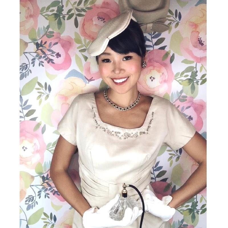 Vintage C.a.1950s Duby Hats New York Ivory White Straw Hat /Summer Headpiece(MT1791-1)