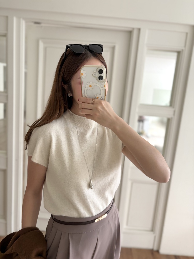 Daily Angora Knitted Top (Ivory)
