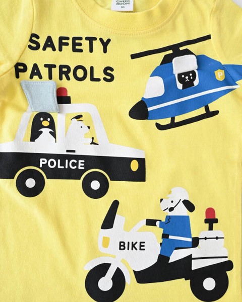 🆕【⭐訂購⭐】 🇯🇵日本直送 🌀可愛揭蓋警車🚓直升機🚁電單車🛵 短袖TEE［3款選］🌀[ELDA-0219][260524]