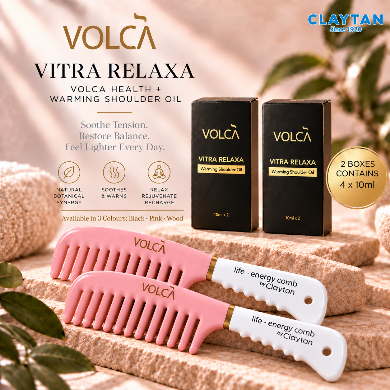 VOLCA Health Set | VOLCA Health + VOLCA Vitra Relaxa (Warming Shoulder Oil)