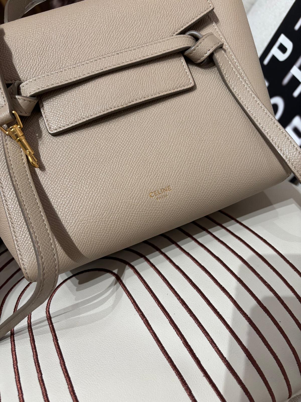 Celine Nano Belt Bag 淺灰褐色牛皮 100%Authentic, 98%New ✅收據✅Dust bag
