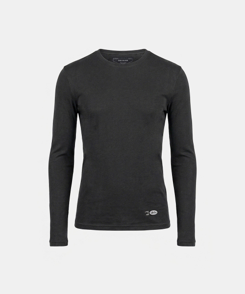 BS Cotton Jersey Fitted Long Sleeve T-Shirt - Charcoal