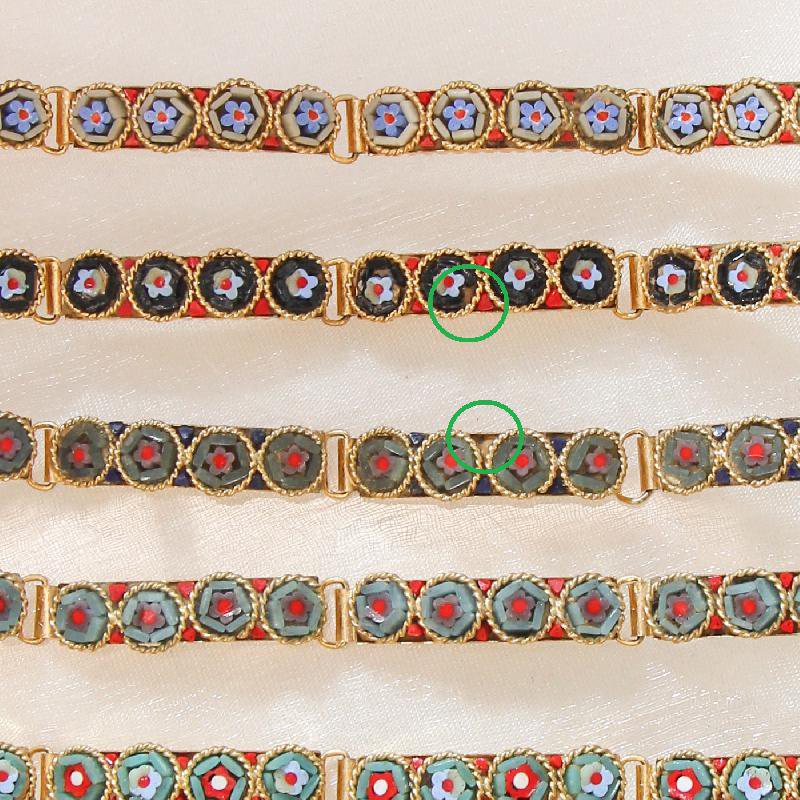 Vintage New Old Stock Mosaic Link Bracelet - Flower Blossom(FA204~FA209)